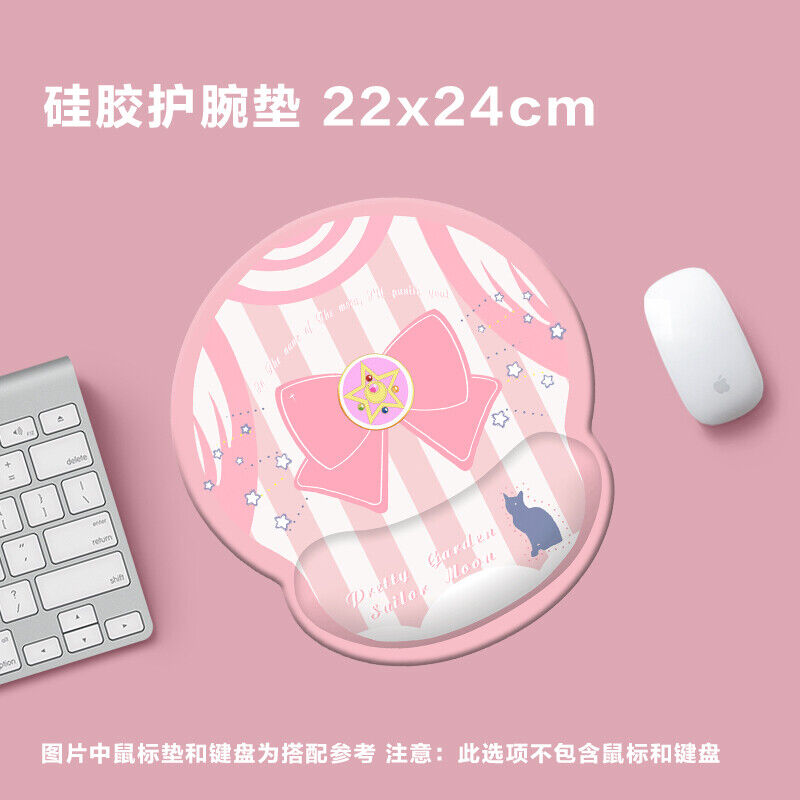 Anime Sailor Moon Pink Keyboard Wrist Rest Mouse Pad with Wrist Support MousePad