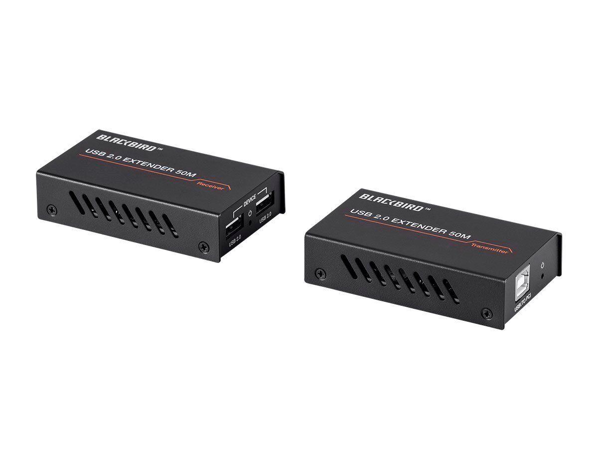 Monoprice Blackbird USB 2.0 2-Port Extender Over Cat5e/6 - 50m /164ft, 480Mbps