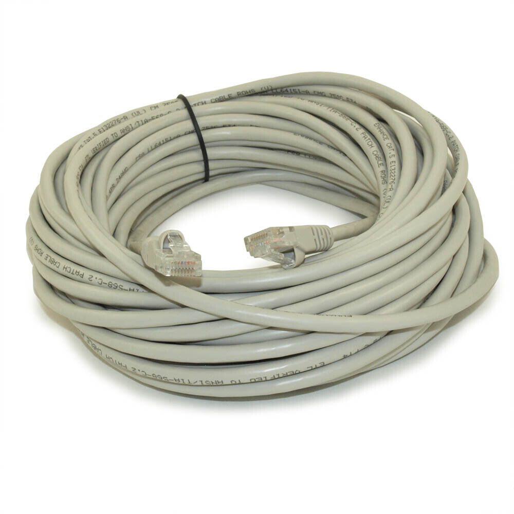 50ft Cat5E CROSSOVER Ethernet RJ45 Patch Cable  Snagless Booted  Gray