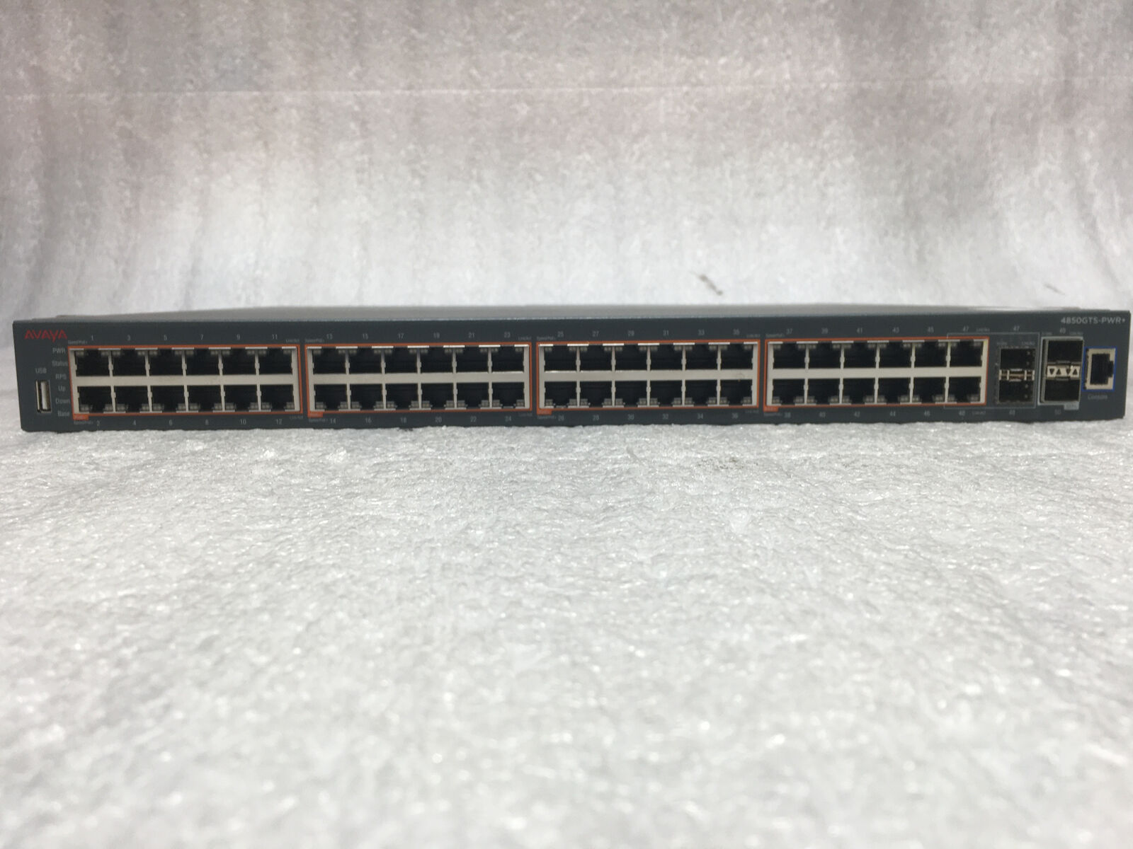 AVAYA 4850GTS-PWR+ 48 Port Rackmount Network Switch Factory Reset No Power Cable