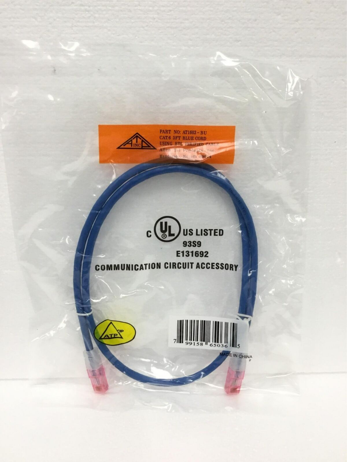 50x NEW ATP AT1603-BU 3Ft Blue Cable Communication Circuit Accessory FreeShip