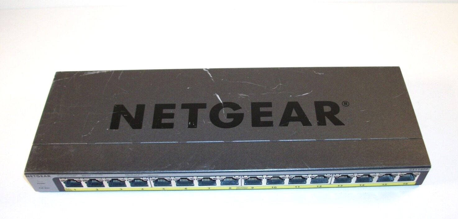 Netgear GS116PP 16-Port PoE/PoE+ Gigabit Unmanaged Switch 