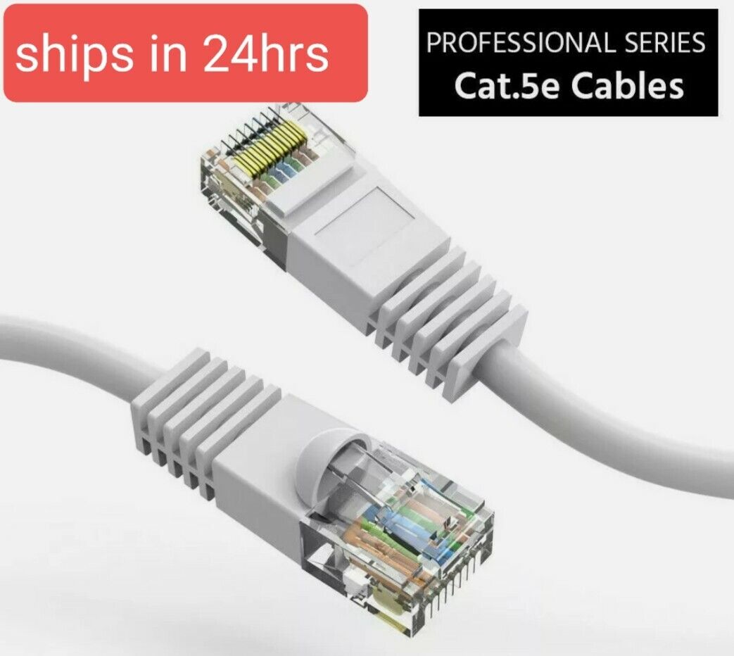 35Ft Cat5E RJ45 Network LAN Ethernet UTP Patch Booted Cable Cord Copper Wire 