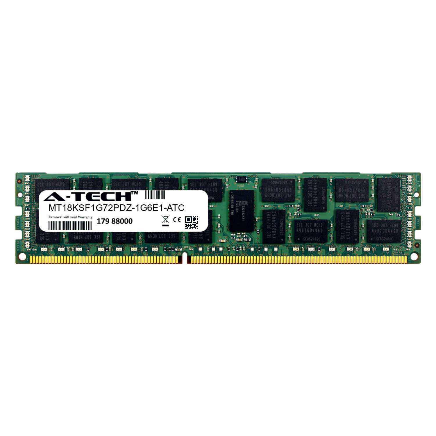 8GB PC3-12800R RDIMM (Micron MT18KSF1G72PDZ-1G6E1 Equivalent) Server Memory RAM
