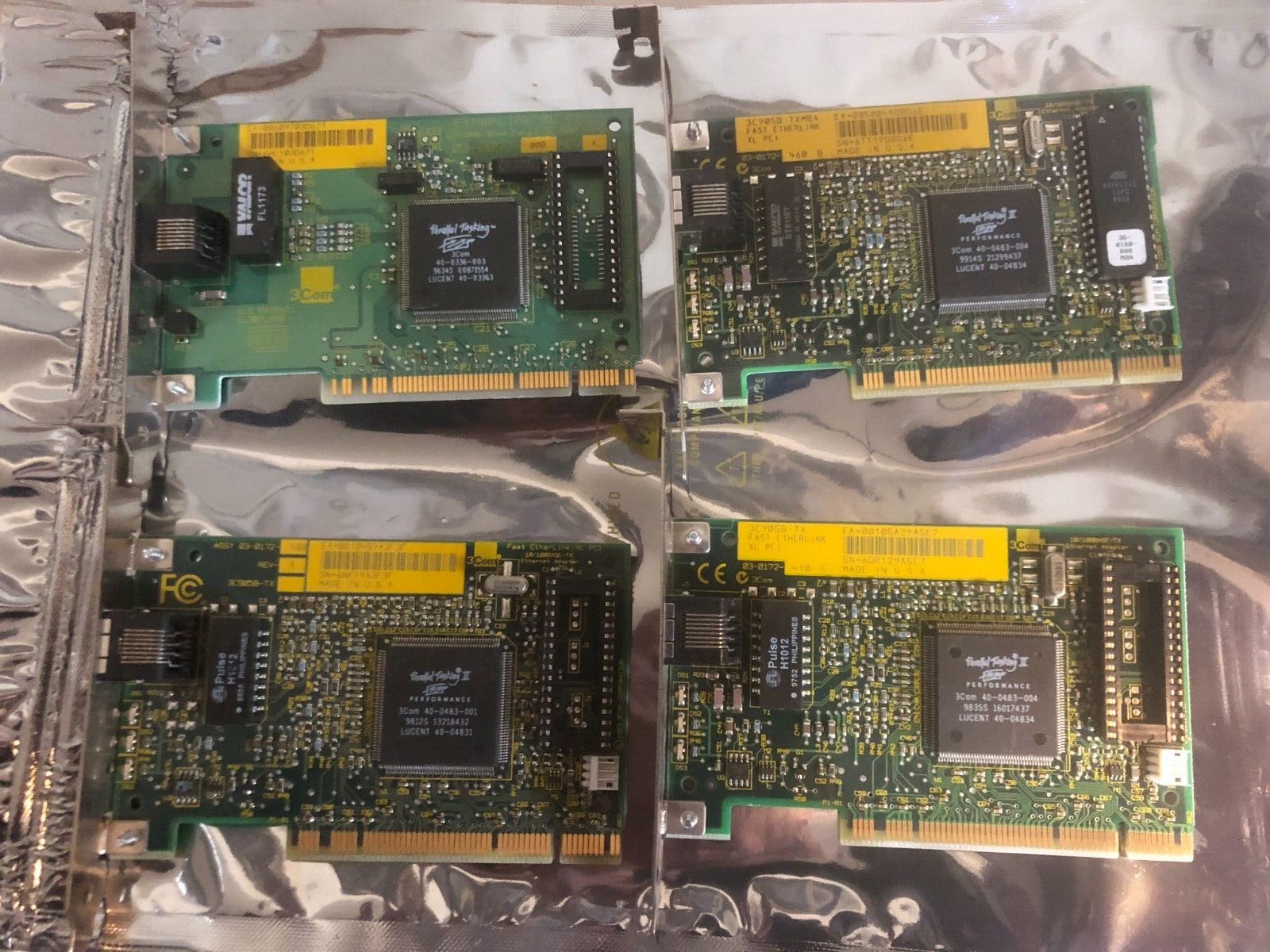 3Com 3x 3C905B-TX / 1x 3C900-TPO Fast Etherlink XL PCI 10/100 Network Card