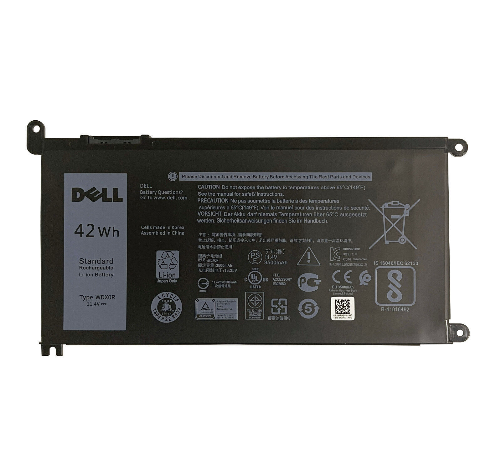 Genuine 42WH WDX0R WDXOR Battery For Dell Inspiron 13 5368 5378 5379 7368 7378