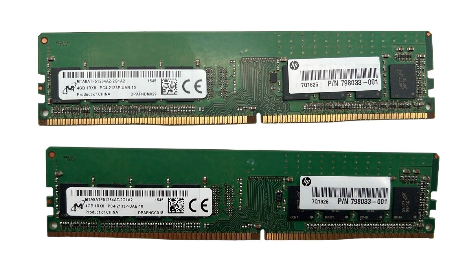 Micron 8GB (2x4GB) PC4-17000 DDR4-2133P RAM DESKTOP SDRAM MTA8ATF51264AZ-2G1A2