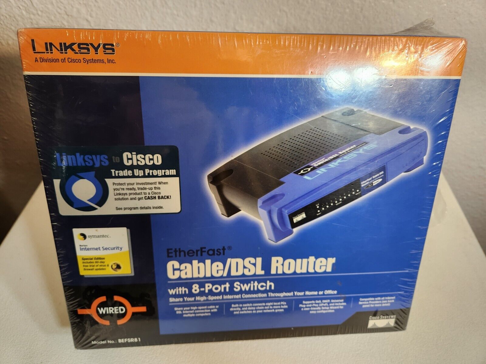 Linksys Etherfast SEALED BEFSR81 Wired Cable/DSL Router with 8-Port Switch NEW