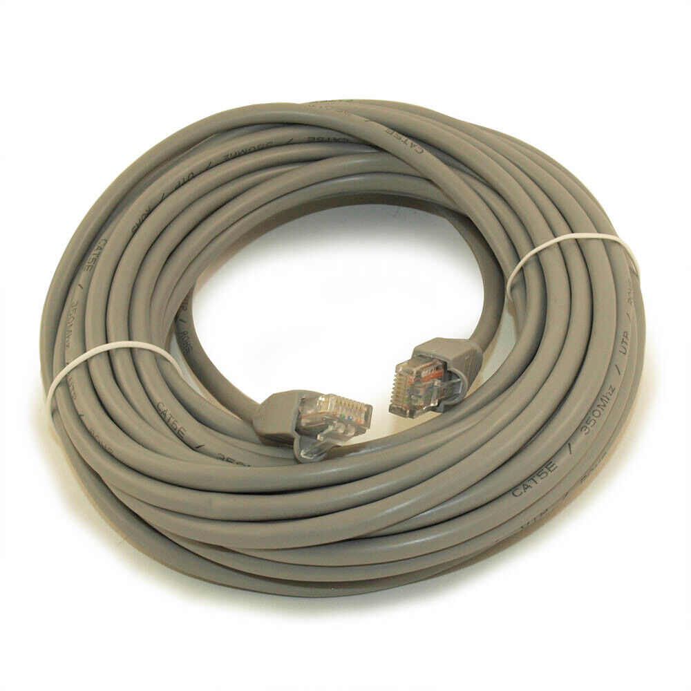 35ft Cat5E Ethernet RJ45 Patch Cable  Stranded  Snagless Booted  GRAY