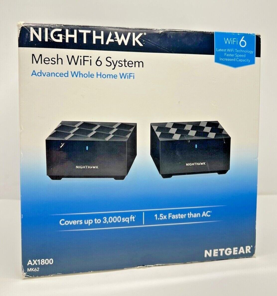 NETGEAR Nighthawk Whole Home Mesh WiFi 6 System (MK62) - AX1800 router
