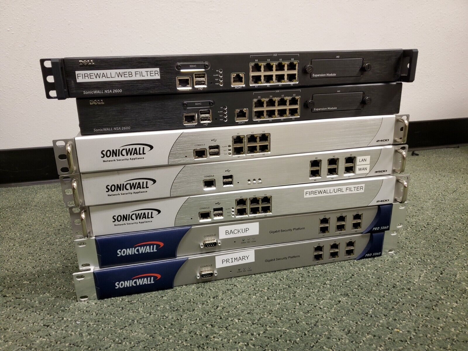 Sonicwall Firewalls and Wireless Access Points LOT