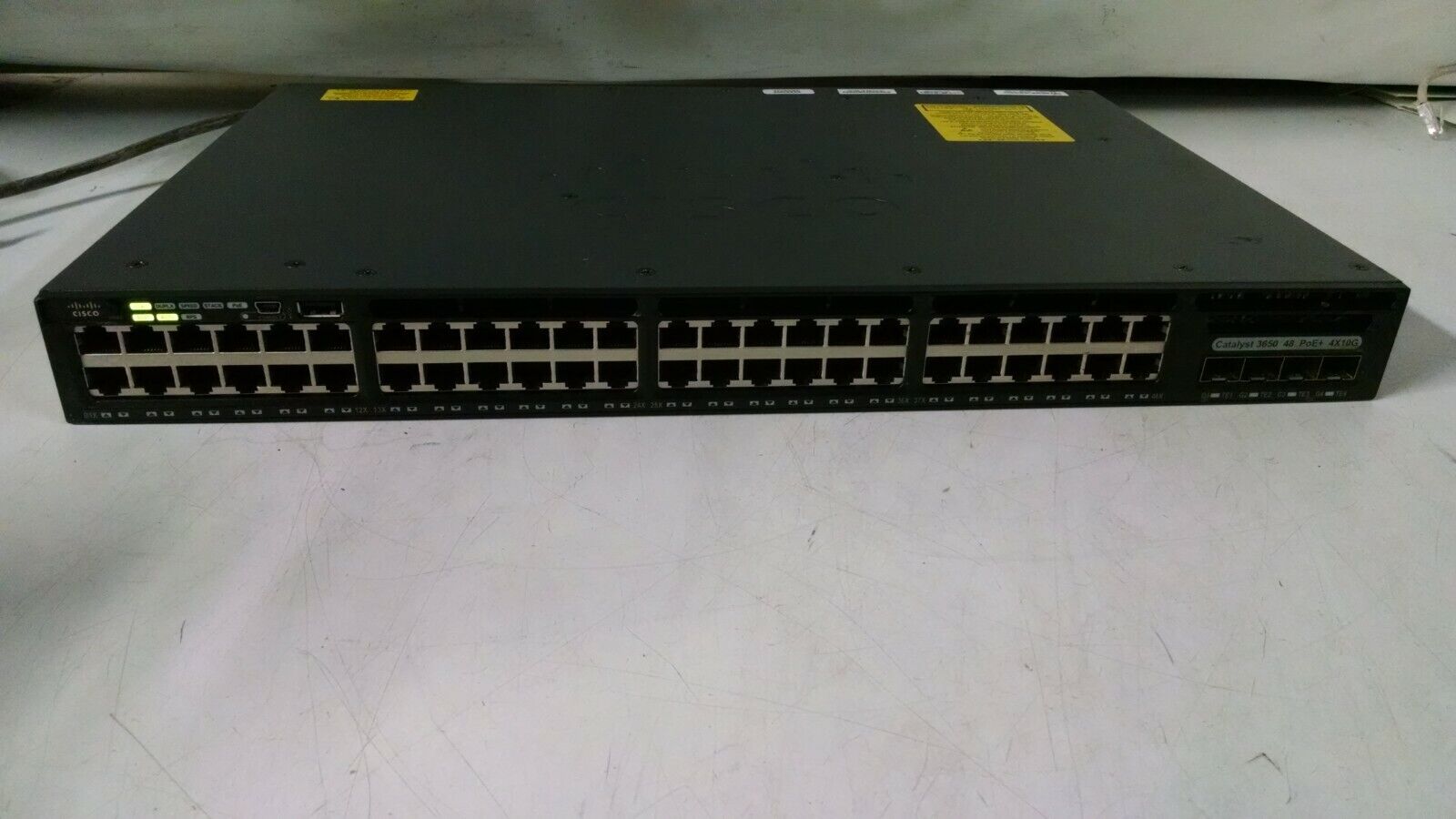 Cisco WS-C3650-48FQM-S V02 Network Switch Managed POE+ 48 Ports 4x10G