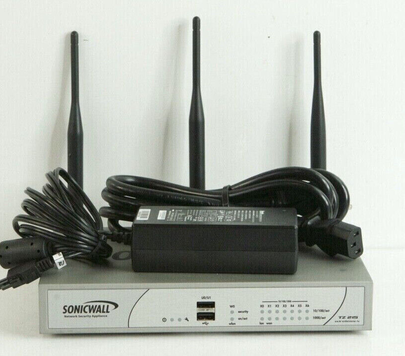  SonicWall TZ 215W Managed Firewall ALP24-08F w/ Antennas & PSU j815 
