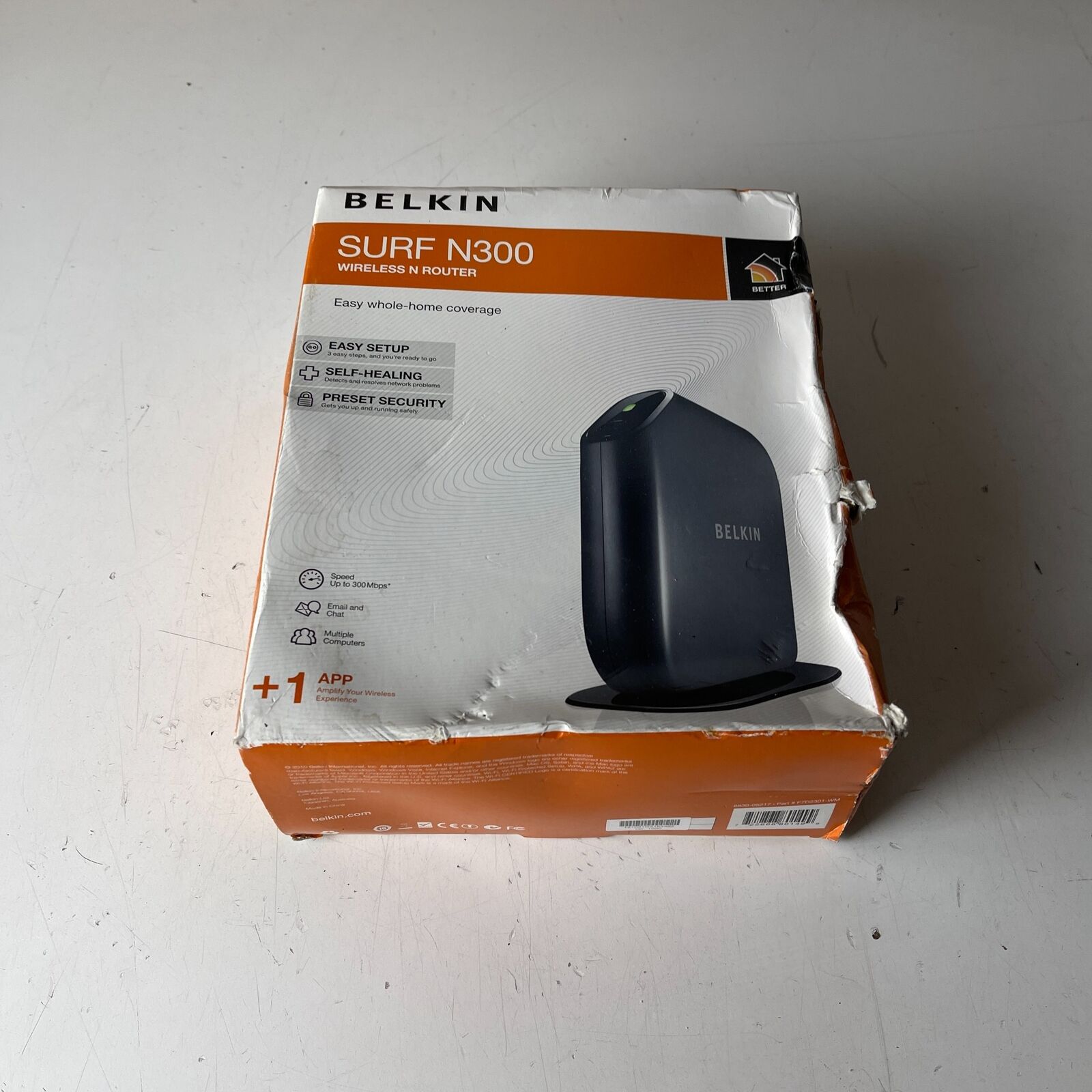 Belkin Share N300 F7D2301 Black 4-Port 300Mbps 2.4 GHz Wireless-N MIMO Router