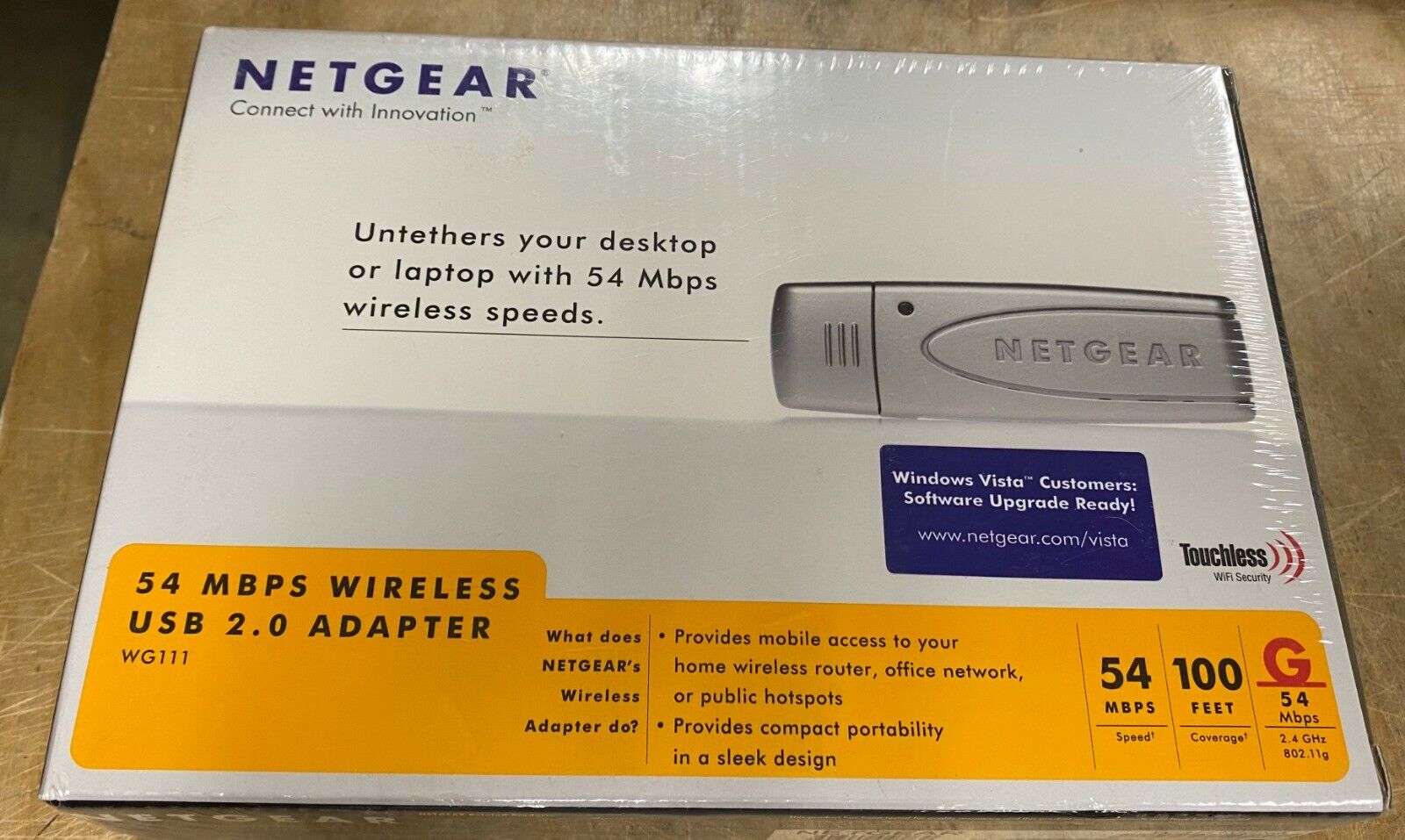 NETGEAR 54 MBPS WIRELESS USB 2.0 ADAPTER WG111 NEW IN SHRINKWRAP