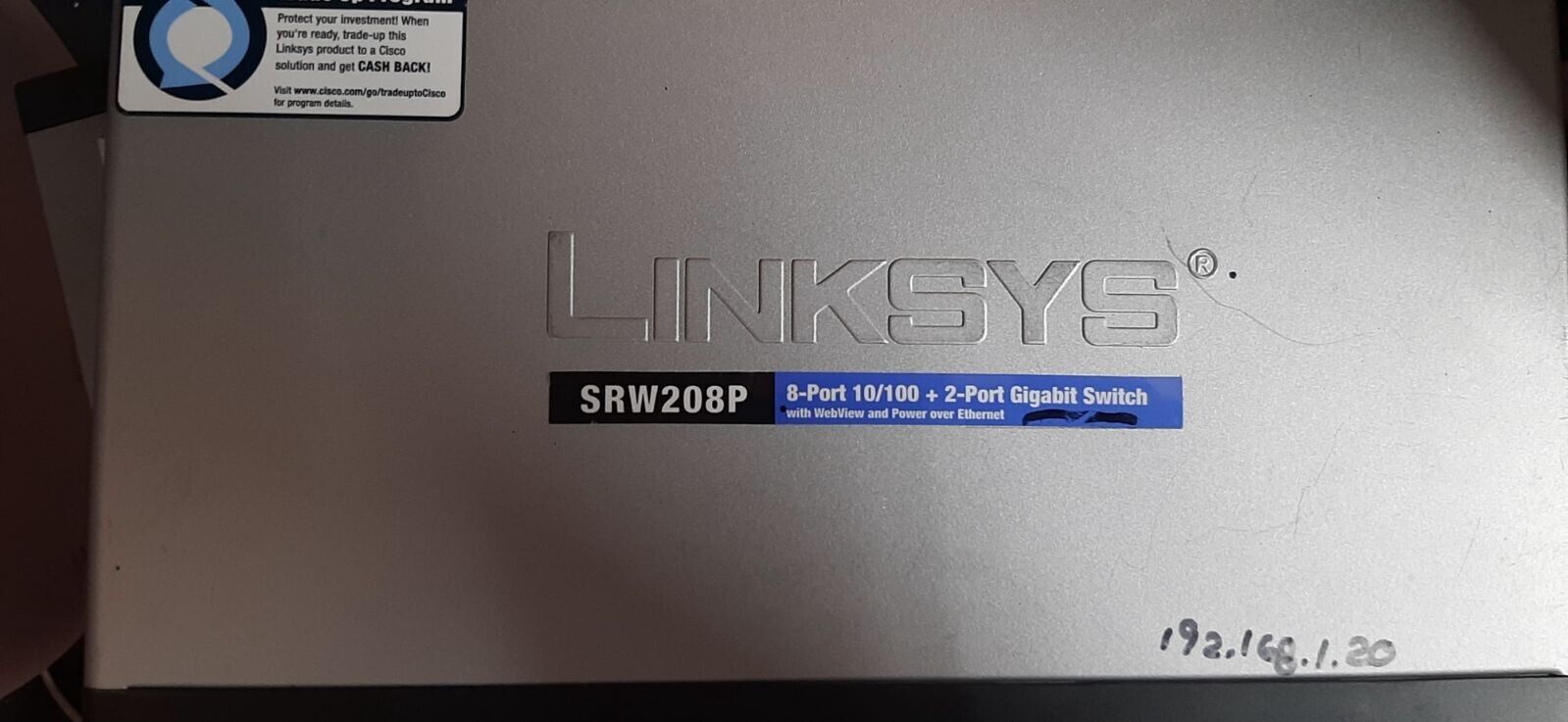 Linksys SRW2008P 8-port 10/100/ Gigabit Switch with WebView and PoE