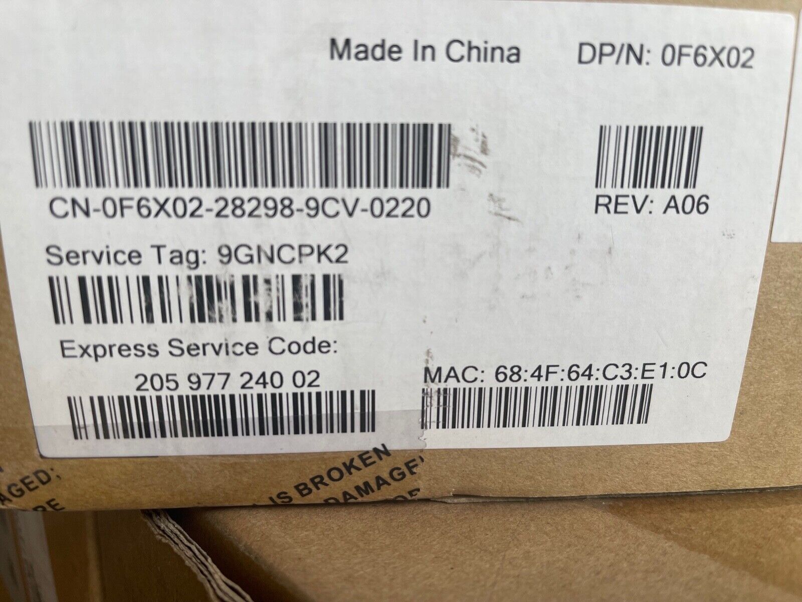 New Genuine DELL DNI X1008P 8PRT ETH POE Dell X-series RoHS || 0F6X02 - F6X02
