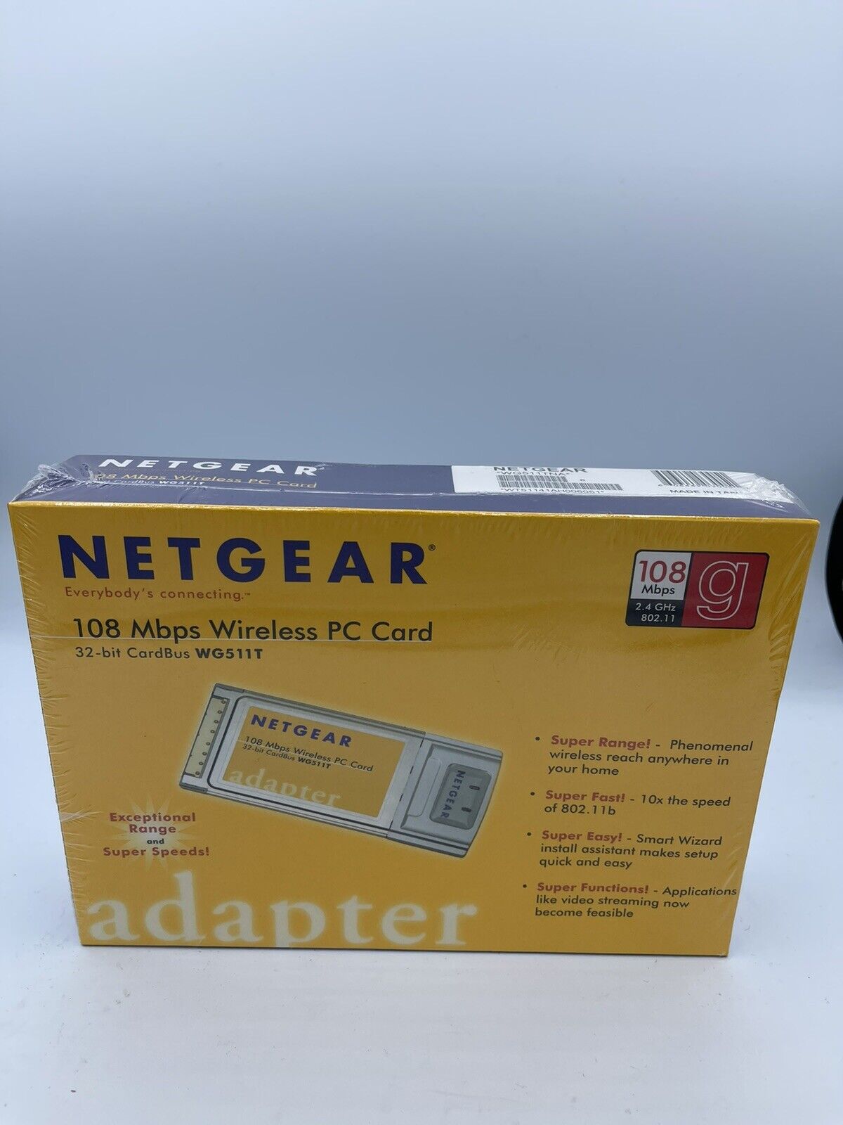 NETGEAR WG511TNA 108 MBPS WIRELESS PC CARD WG511T 2.4Ghz 802.11