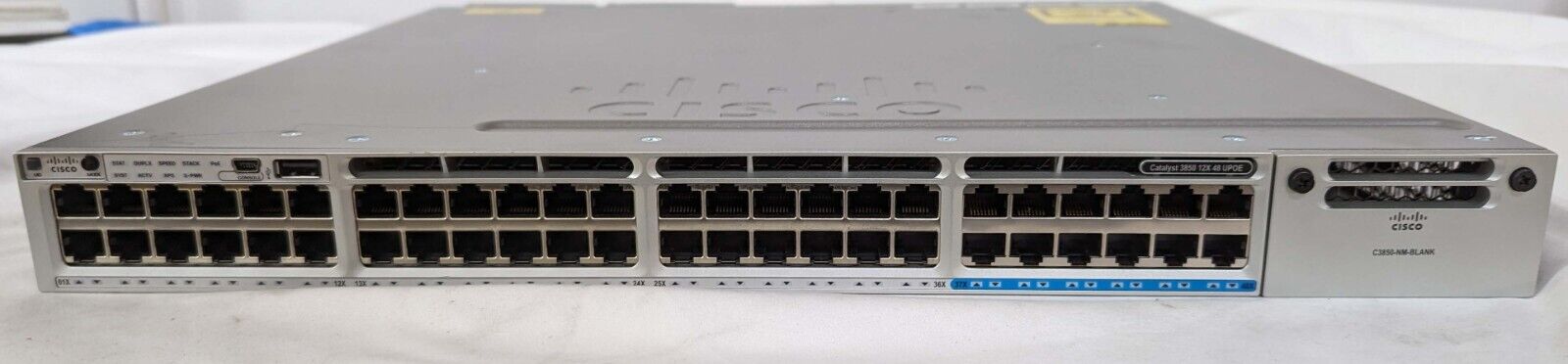 Cisco Catalyst WS-C3850-12X48U-L 48-Port Ethernet Switch w/ Dual Power Supplies