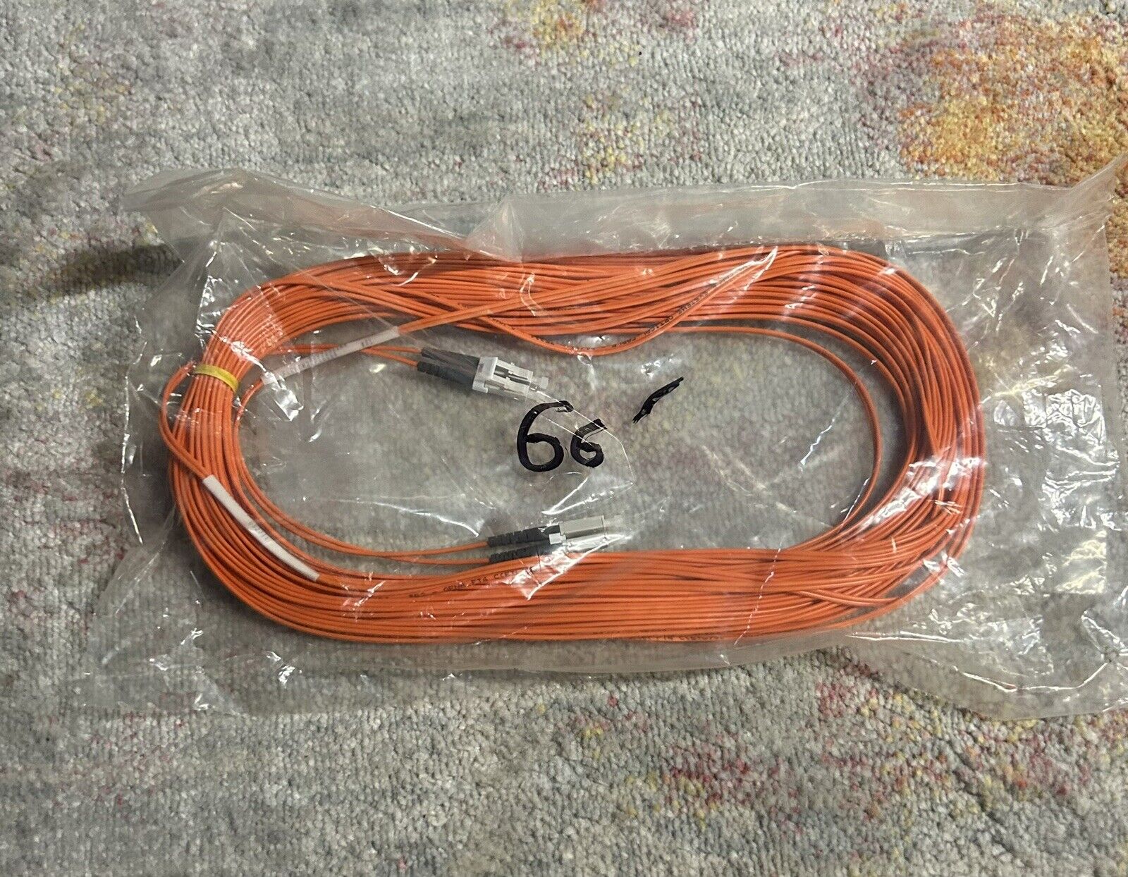 66ft Fiber Optic Cable LC-LC MM Multi-Mode Armored 62.5/125 OM3 Patchcord Orange