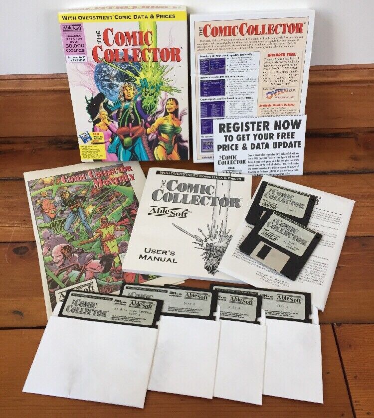 Vtg 1993 AbleSoft The Comic Collector Inventory For IBM MS-DOS Tandy Floppy Disc