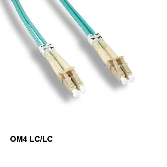 Kentek 20 Meter OM4 50/125 Aqua Fiber Optic Cable LC/LC Multi-Mode Duplex 10Gb