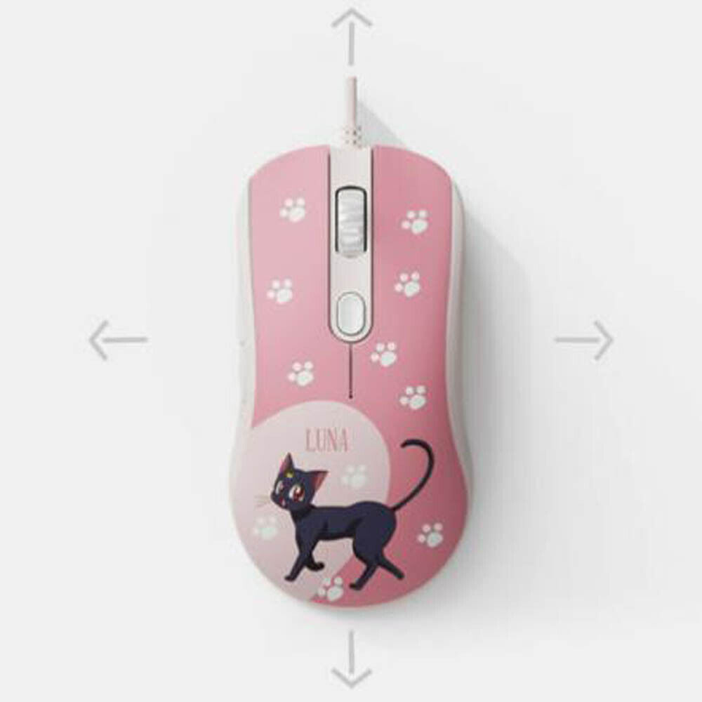 Anime Sailor Moon Luna Cat Wired Game Mouse DPI 2500 Cute 6 Buttons 1.8m Line