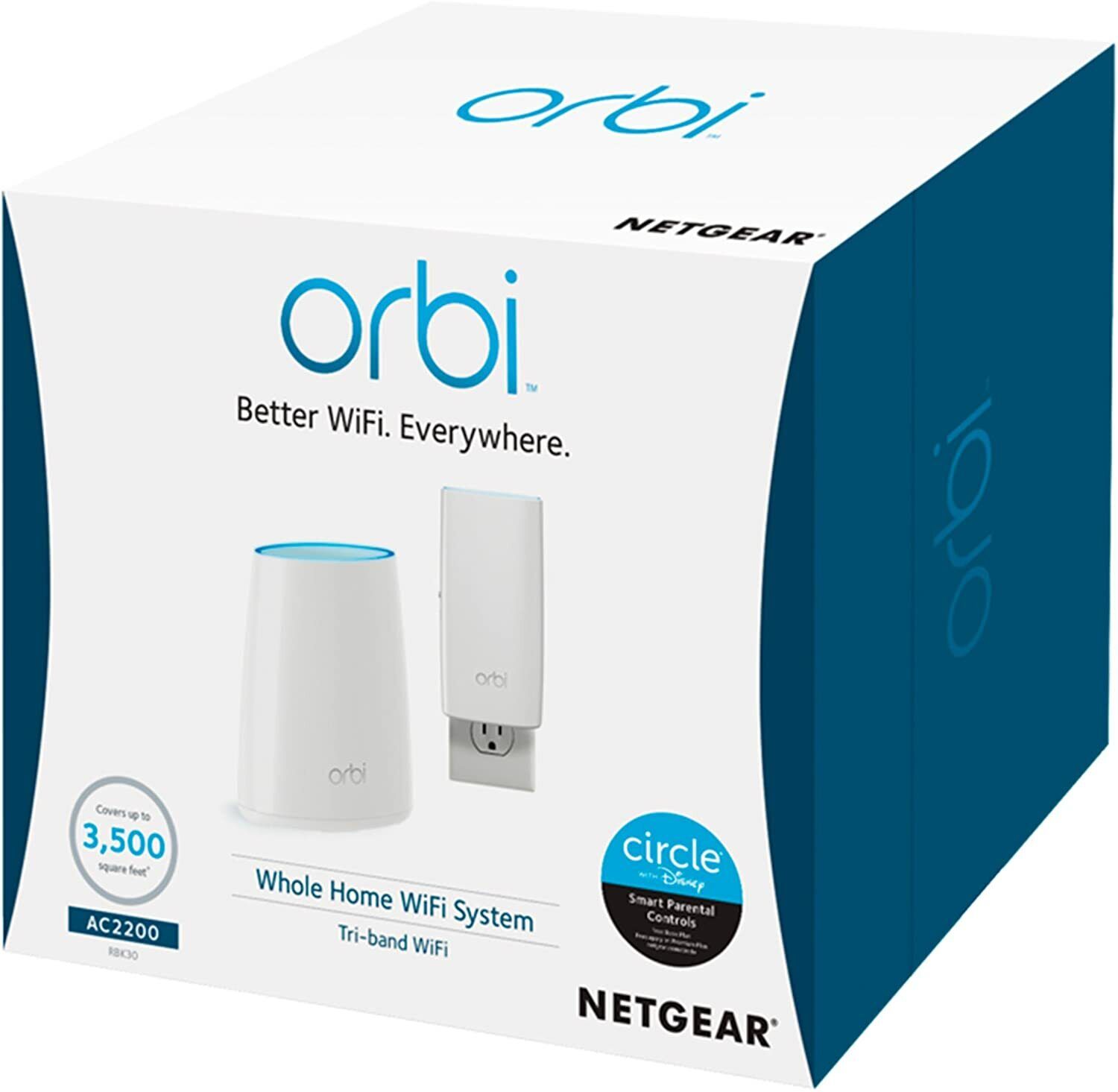 Netgear Orbi RBK30 AC2200 Tri-Band WiFi System (RBK30-100NAS) [LN]™