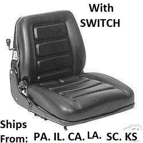 SUSPENSION FORKLIFT SEAT w Switch. MITSUBISHI  HYSTER YALE NISSAN CROWN TAYLOR