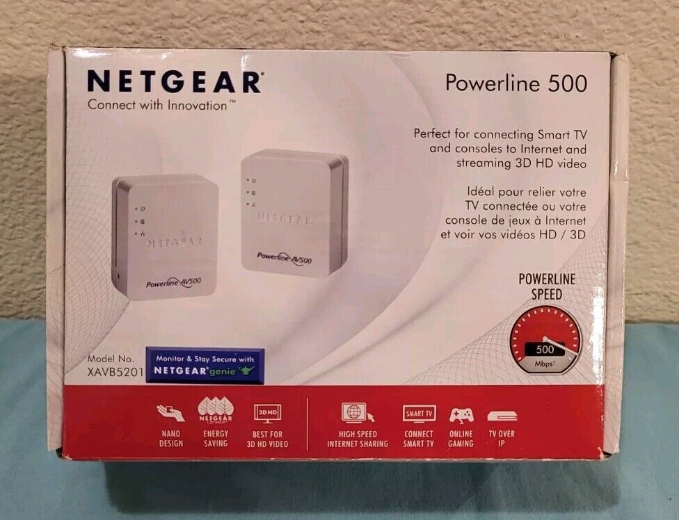 Netgear • Powerline 500 • WiFi Extenders • XAVB5201-100PAS