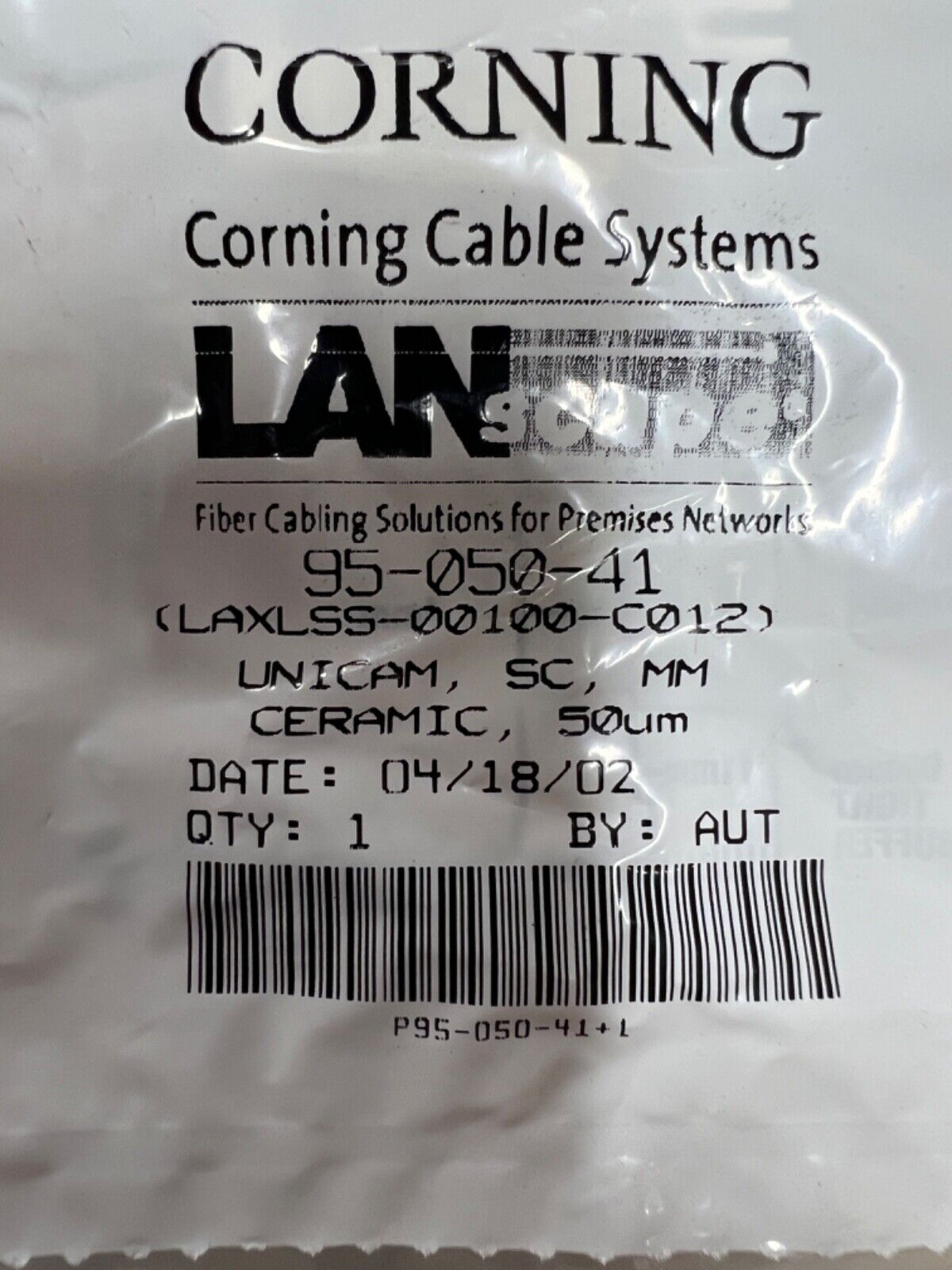 Corning 95-050-41-X Unicam Connector Pretium 50 um SC MM OM3/OM4
