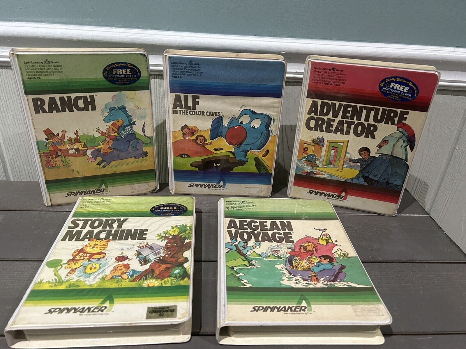 Commodore 64 - Early Learning Games Spinnaker Cartridge Lot of 5 - Untested