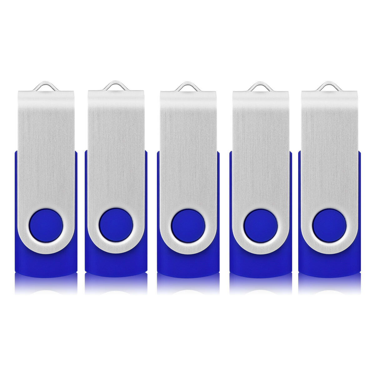 Wholesale Blue 5/10/ 100pcs 8GB USB 2.0 Flash Drive Metal Swivel USB Memory Pack