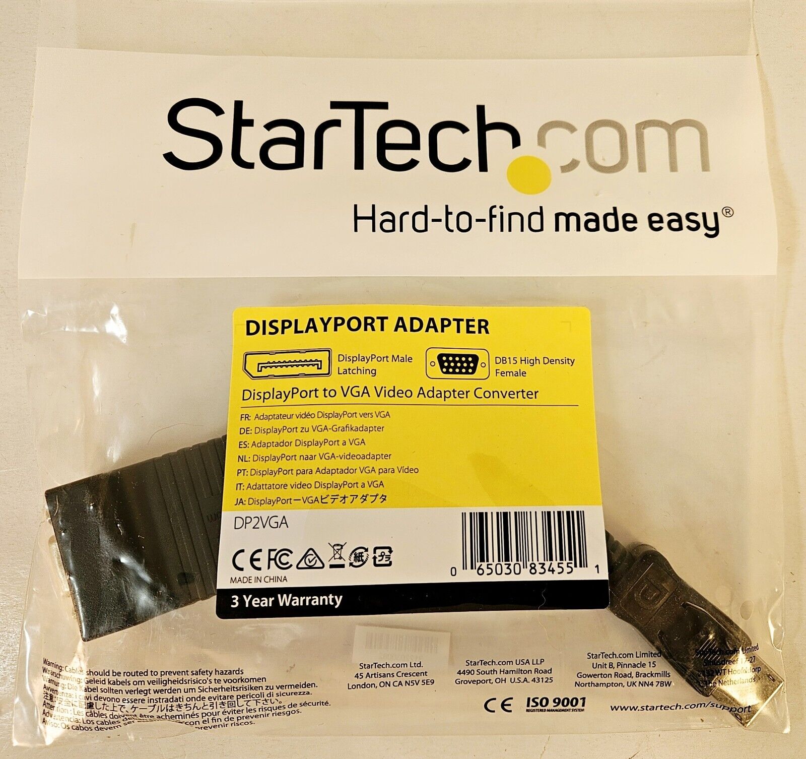 NEW StarTech com DisplayPort  Adapter DP2VGA