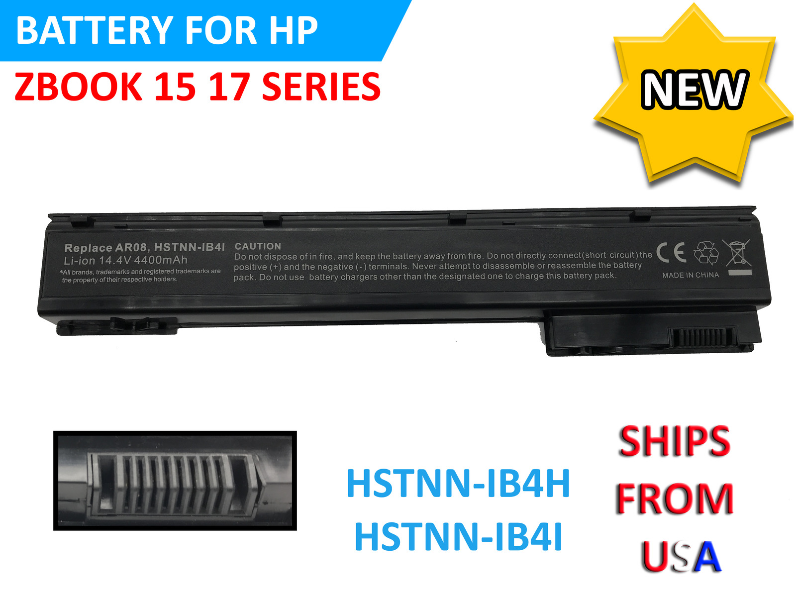 Replacement Laptop Battery For HP ZBook 15 17 14.4V 708455-001 707614-121