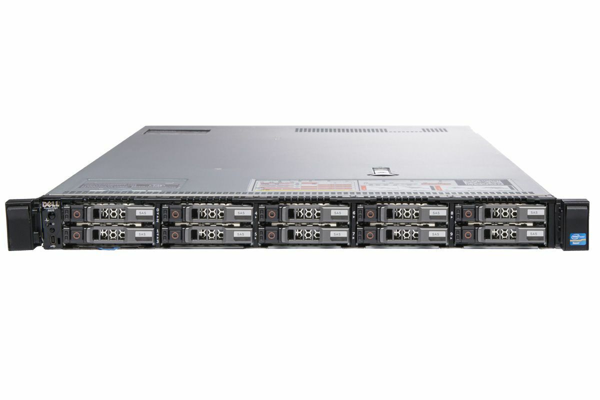 Dell PowerEdge R620 2x 6C E5-2620 2.0Ghz 32GB Ram 10x 1.92TB SSD 1U Rack Server