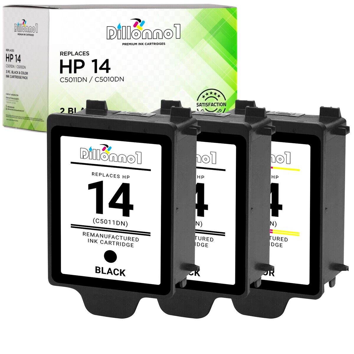 3PK for HP 14 C5011D C5010D 2-Black & 1-Color for Copier 610 7110 7130 7140