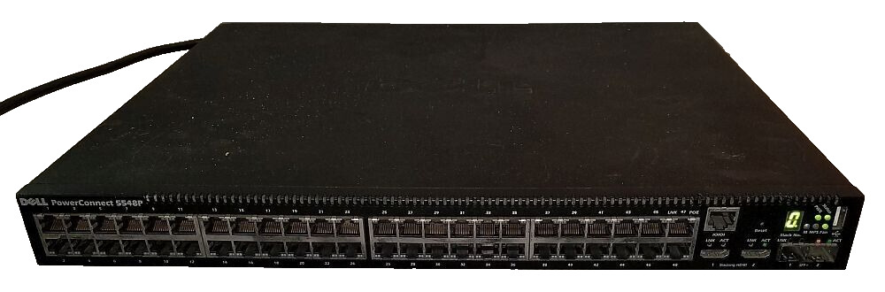 Dell PowerConnect 5548P 48 Port Rack Mountable Ethernet Switch 32YKV w/ Cord