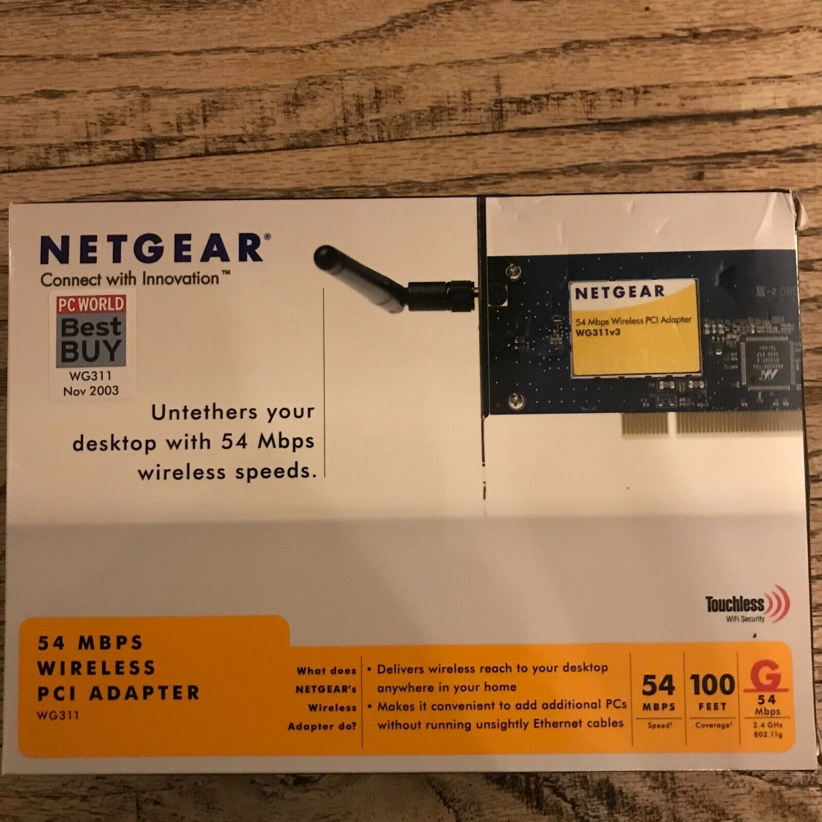 NETGEAR 54 Mbps Wireless PCI Adapter WG311v3