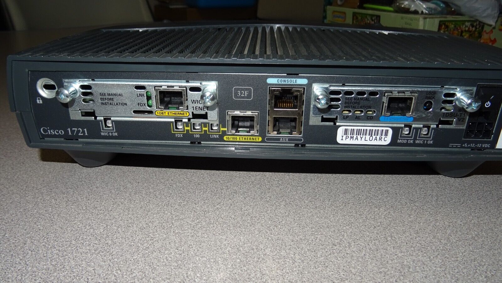 Cisco 1721 modular access  Router with WIC-1ENET & WIC-1DSU-T1 V2 cards