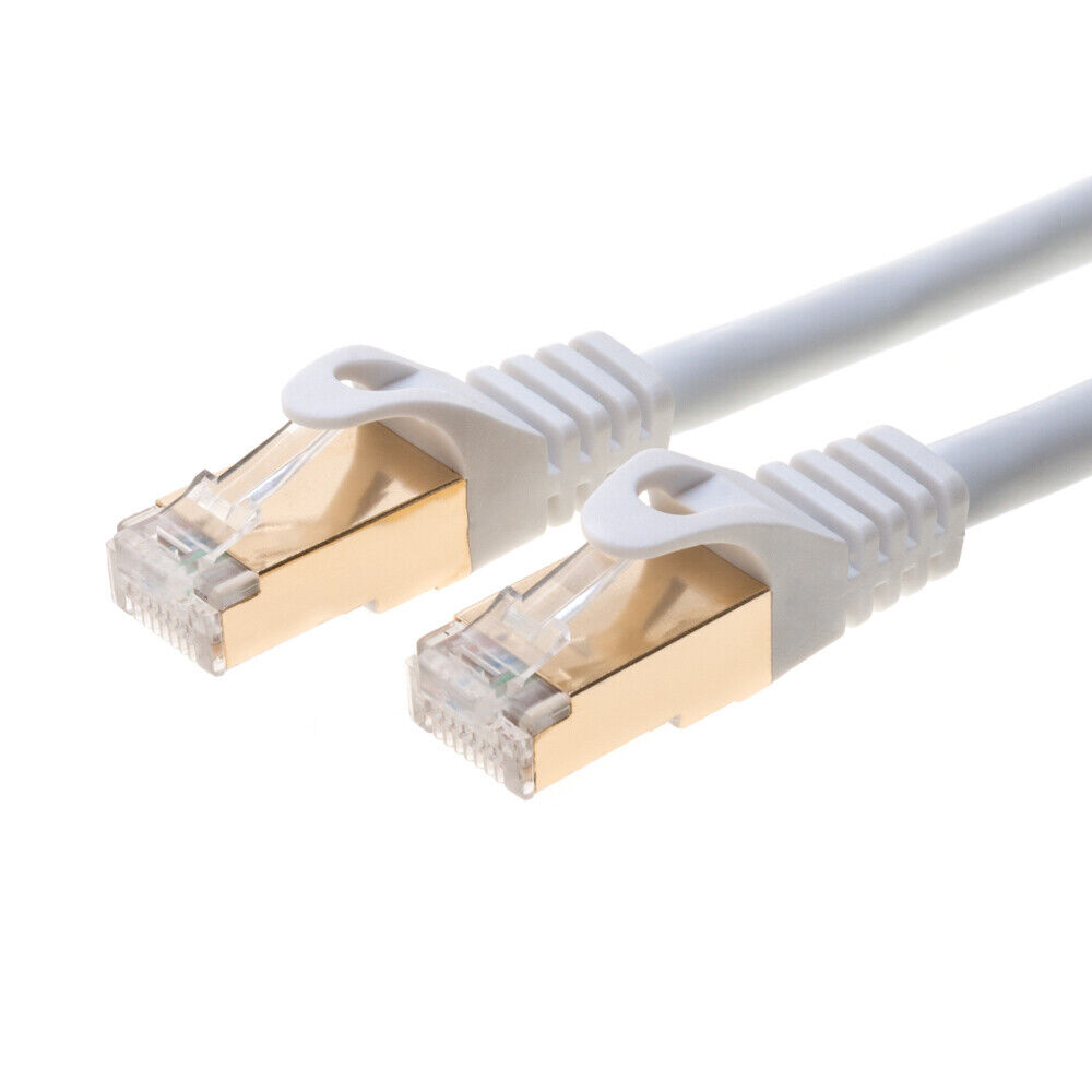 Cat7 Cable Ethernet Network High Speed Patch Cord White 6FT- 25FT Multi Pack LOT