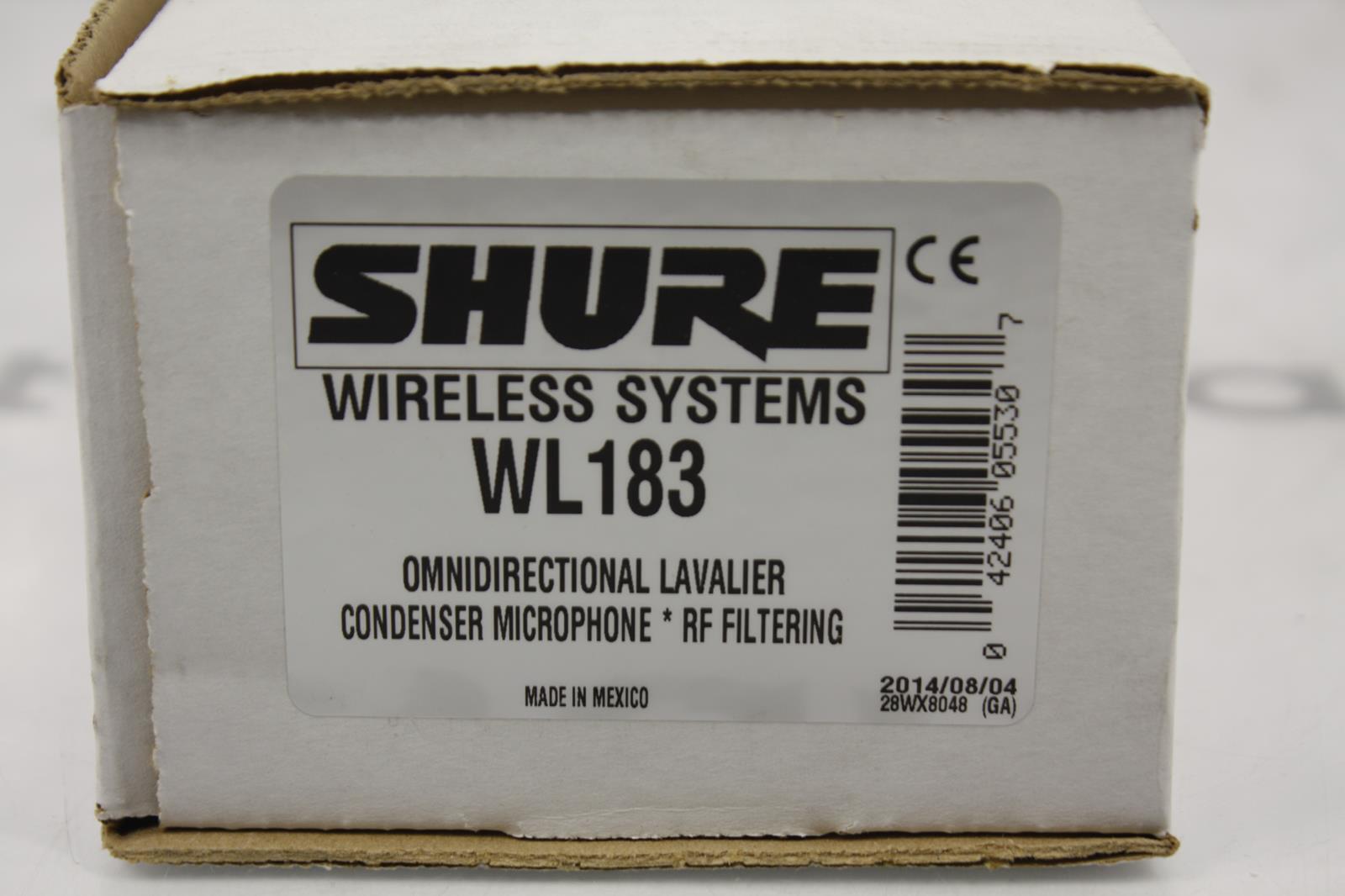 Shure WL183 Omnidirectional Lavalier Microphone NEW FACTORY SEALED