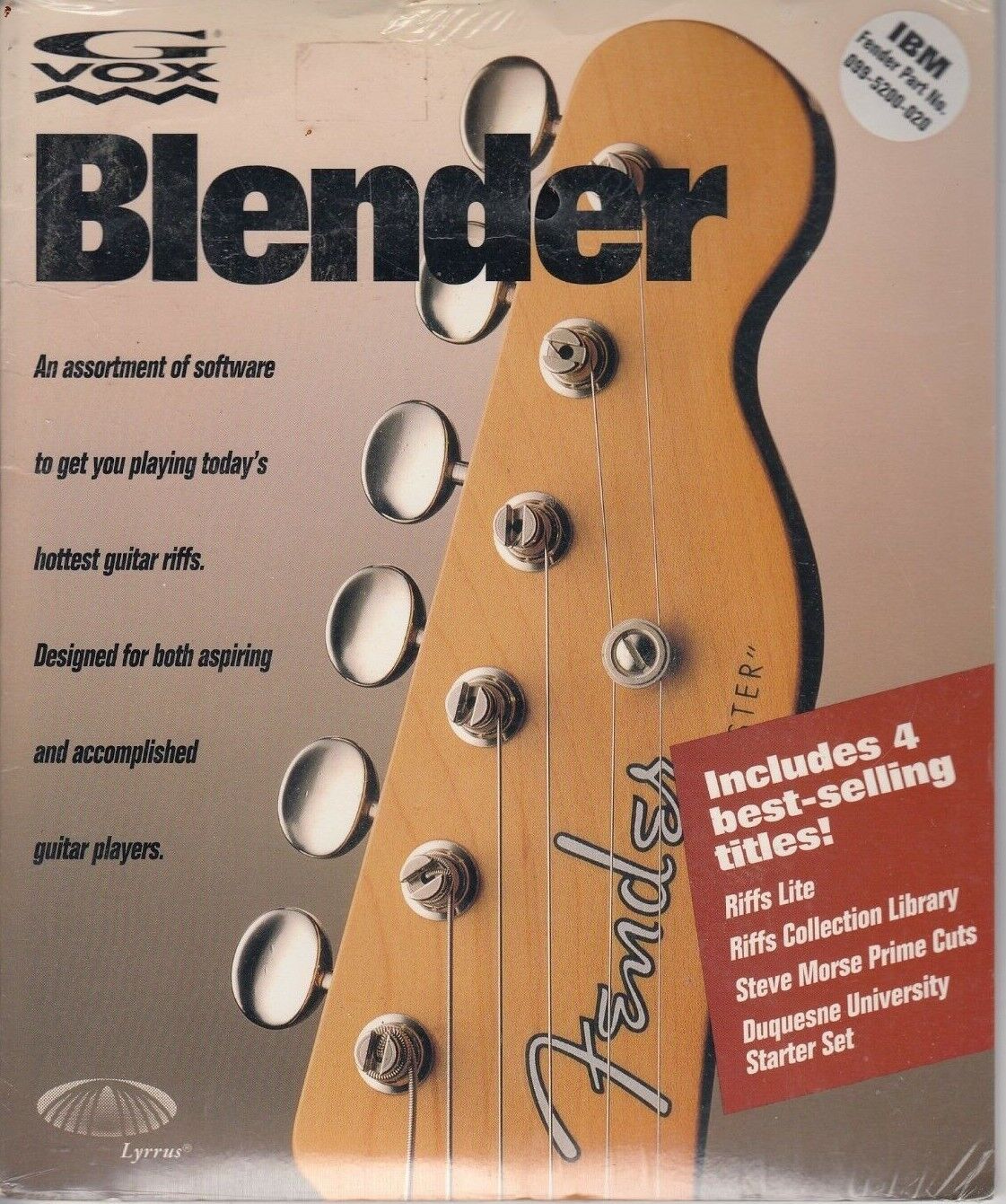 Fender Guitar Riffs Blender Software 099-5200-02 G-Vox Lyrrus Software IBM