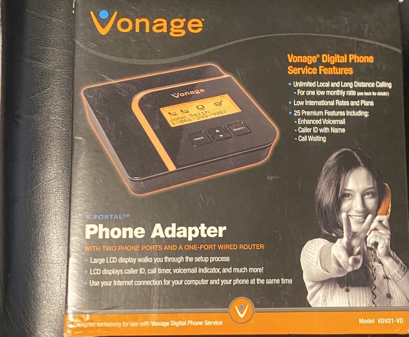 Vonage Phone Adapter Model VDV21-VD - Brand new