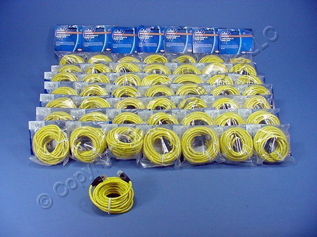 50 Leviton Yellow Cat 5e 15 Ft Ethernet LAN Patch Cords Network Cables 5G455-15Y