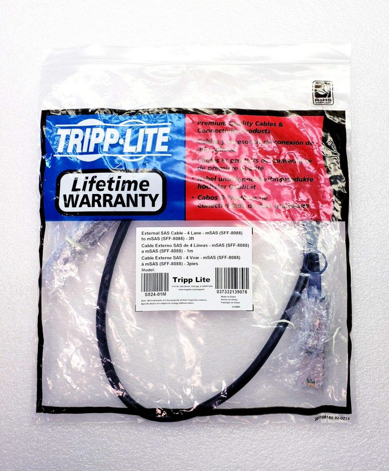 NEW TRIPP LITE EXTERNAL SAS CABLE S524-01M