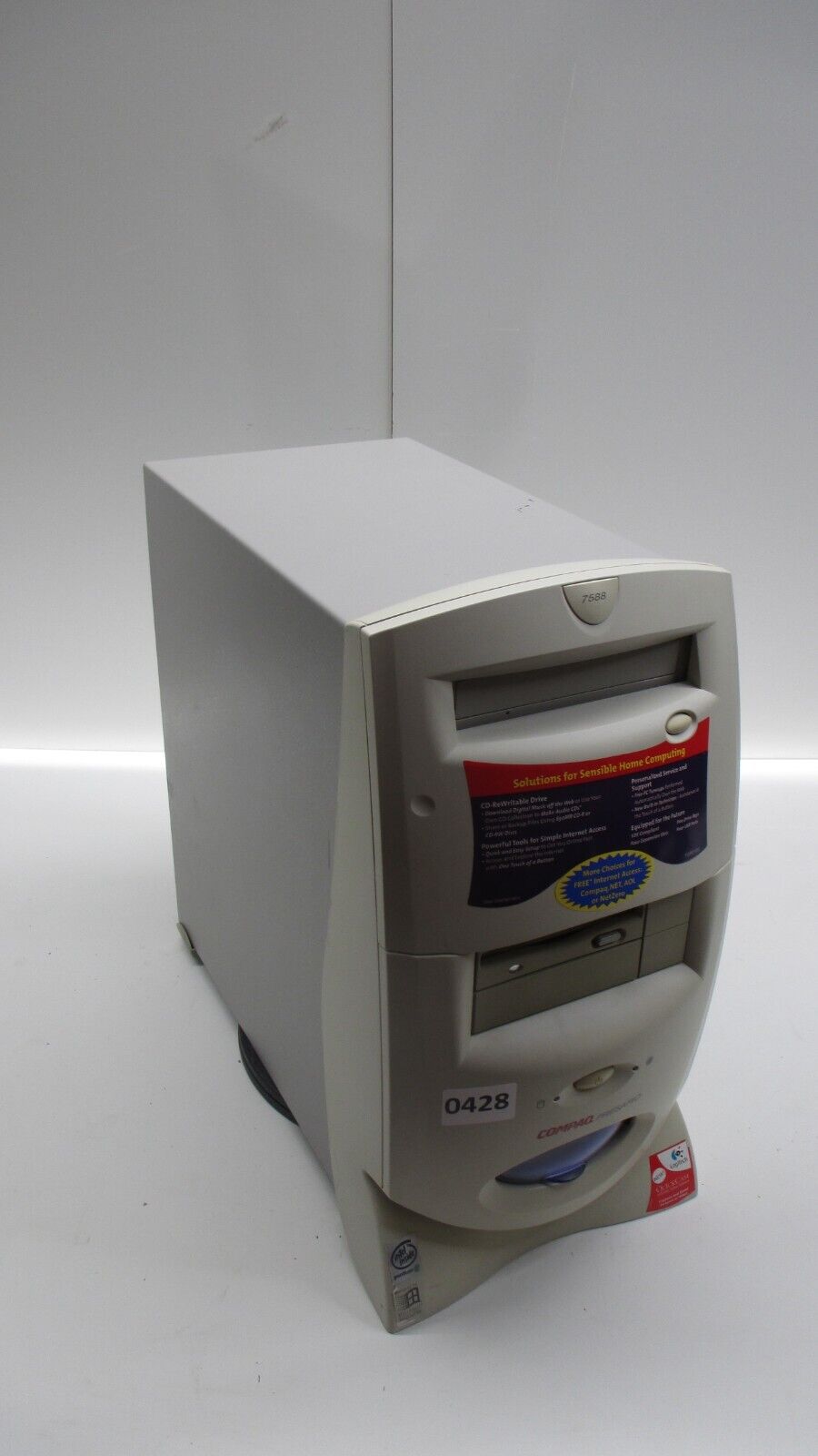 Compaq Presario 7588 Desktop Computer Intel Pentium 3 550MHz 128MB Ram No HDD