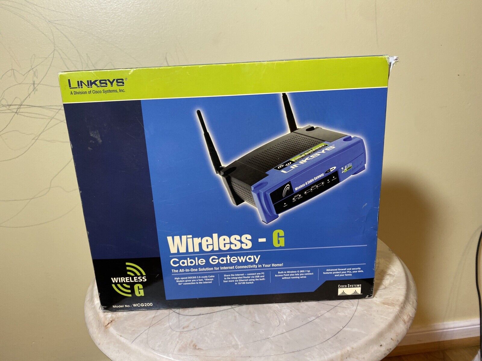Linksys Wireless-G Cable Gateway Modem Router Model # WCG200 