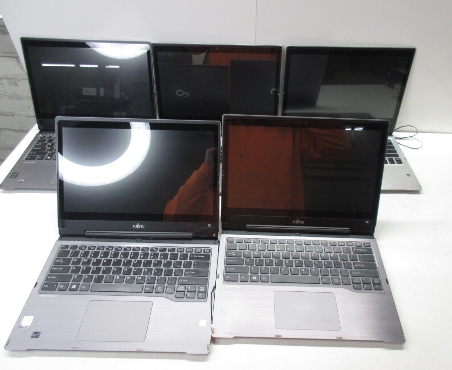 Lot of 5 Fujitsu LifeBook T935 Laptops Intel Core i5-5300u 2GB Ram No HDDs