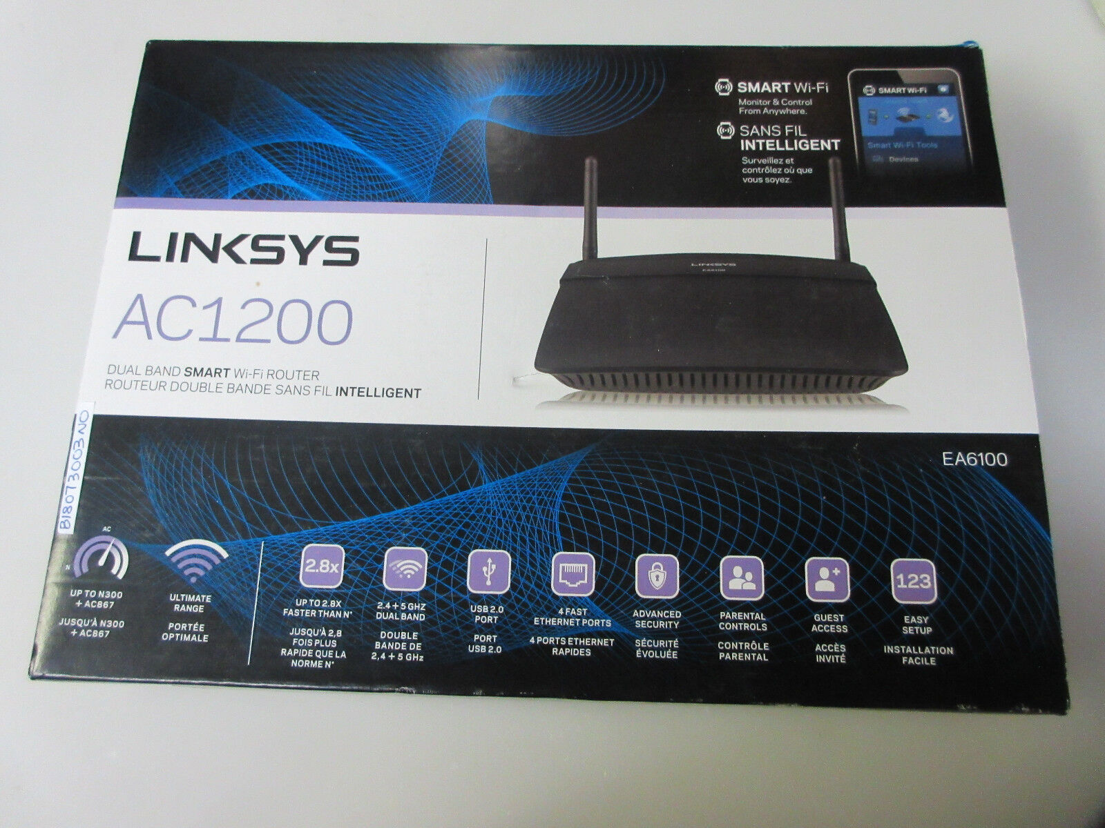 Linksys Smart wifi Wireless AC Dual-Band Router AC1200 (EA6100) 